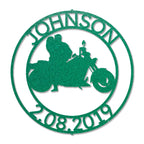 Personalized Motorcycle Couple Metal Wall Art Sign – Custom Names and Date Steel Sign – Biker Wedding Gift – Anniversary Decor – Ride Together Wall Art