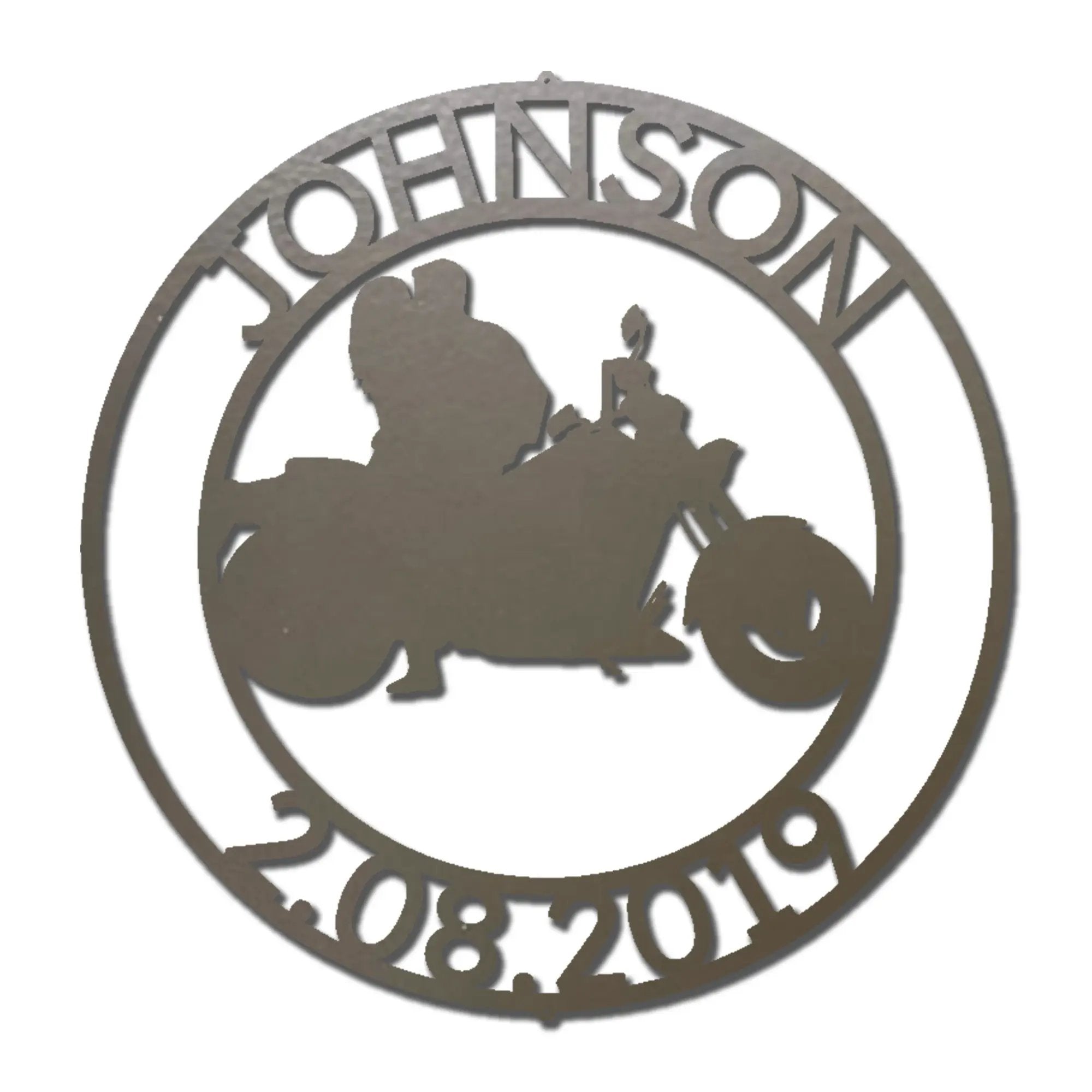 Personalized Motorcycle Couple Metal Wall Art Sign – Custom Names and Date Steel Sign – Biker Wedding Gift – Anniversary Decor – Ride Together Wall Art