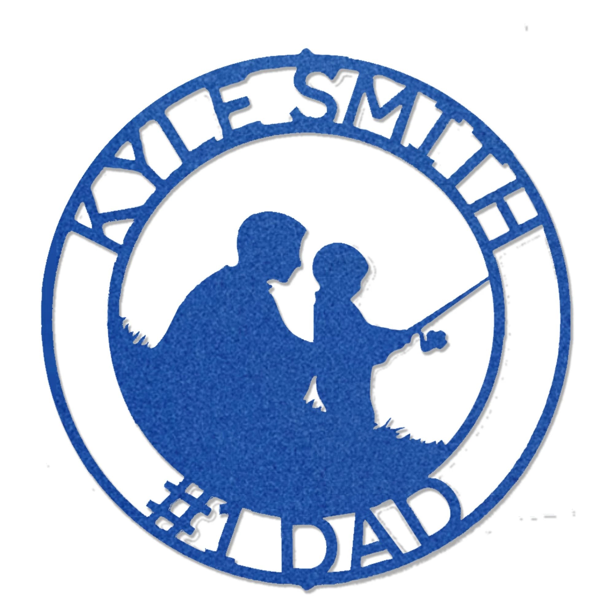 Father and Son Fishing Personalized Metal Wall Art Sign