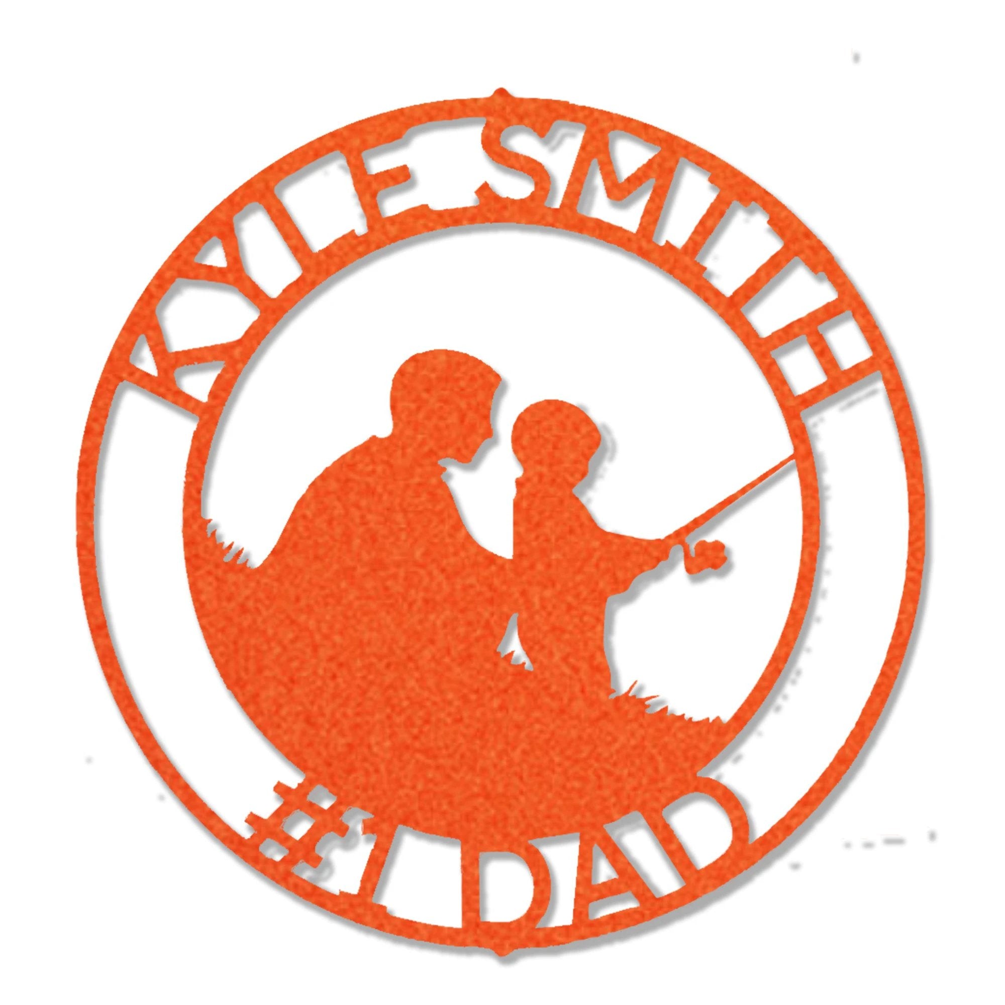 Father and Son Fishing Personalized Metal Wall Art Sign
