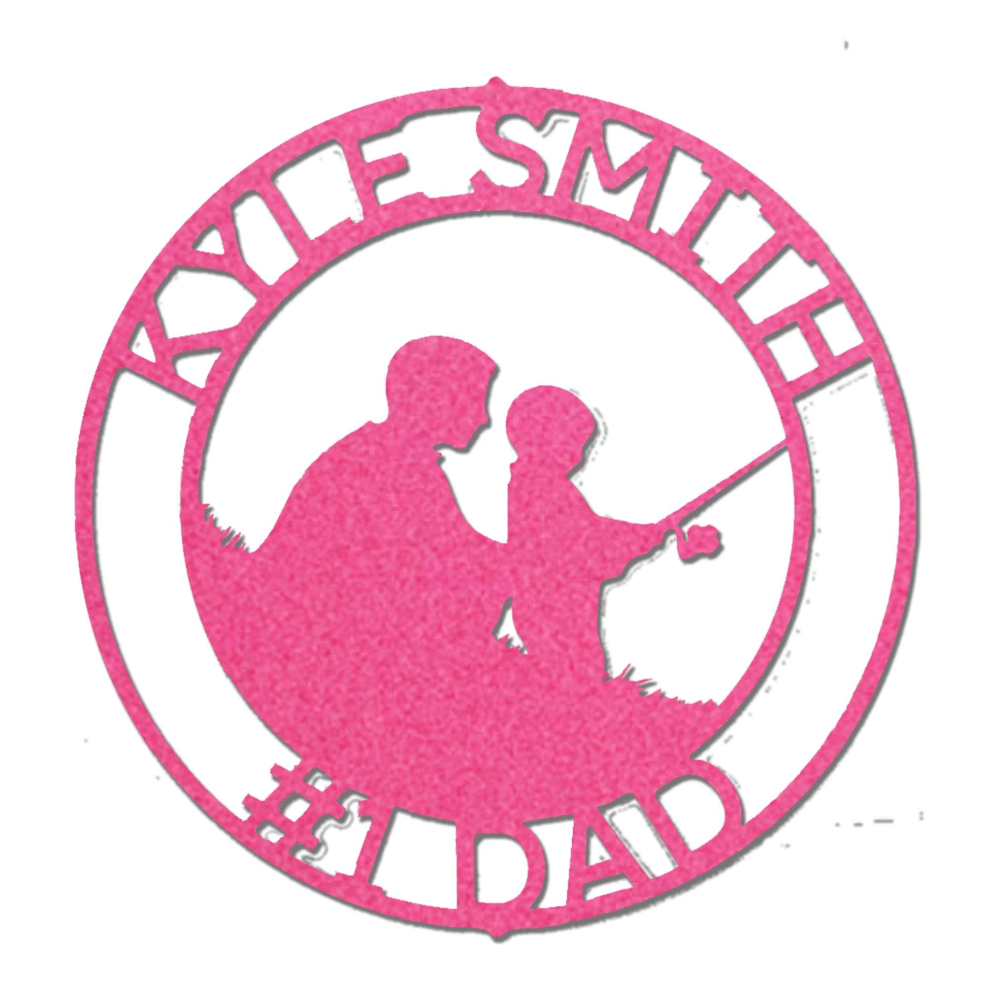 Father and Son Fishing Personalized Metal Wall Art Sign