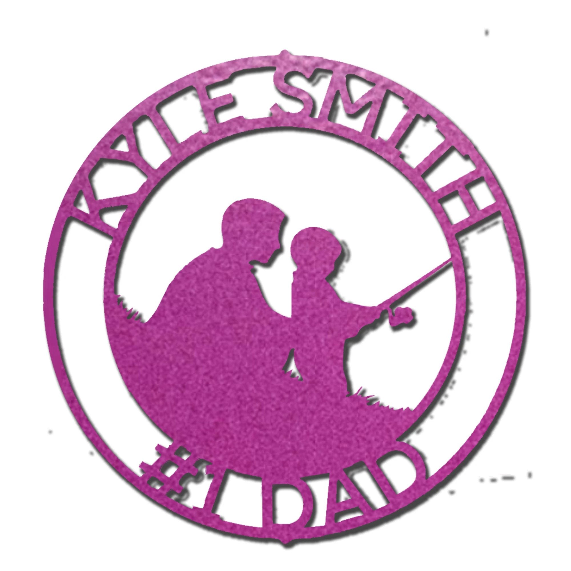 Father and Son Fishing Personalized Metal Wall Art Sign
