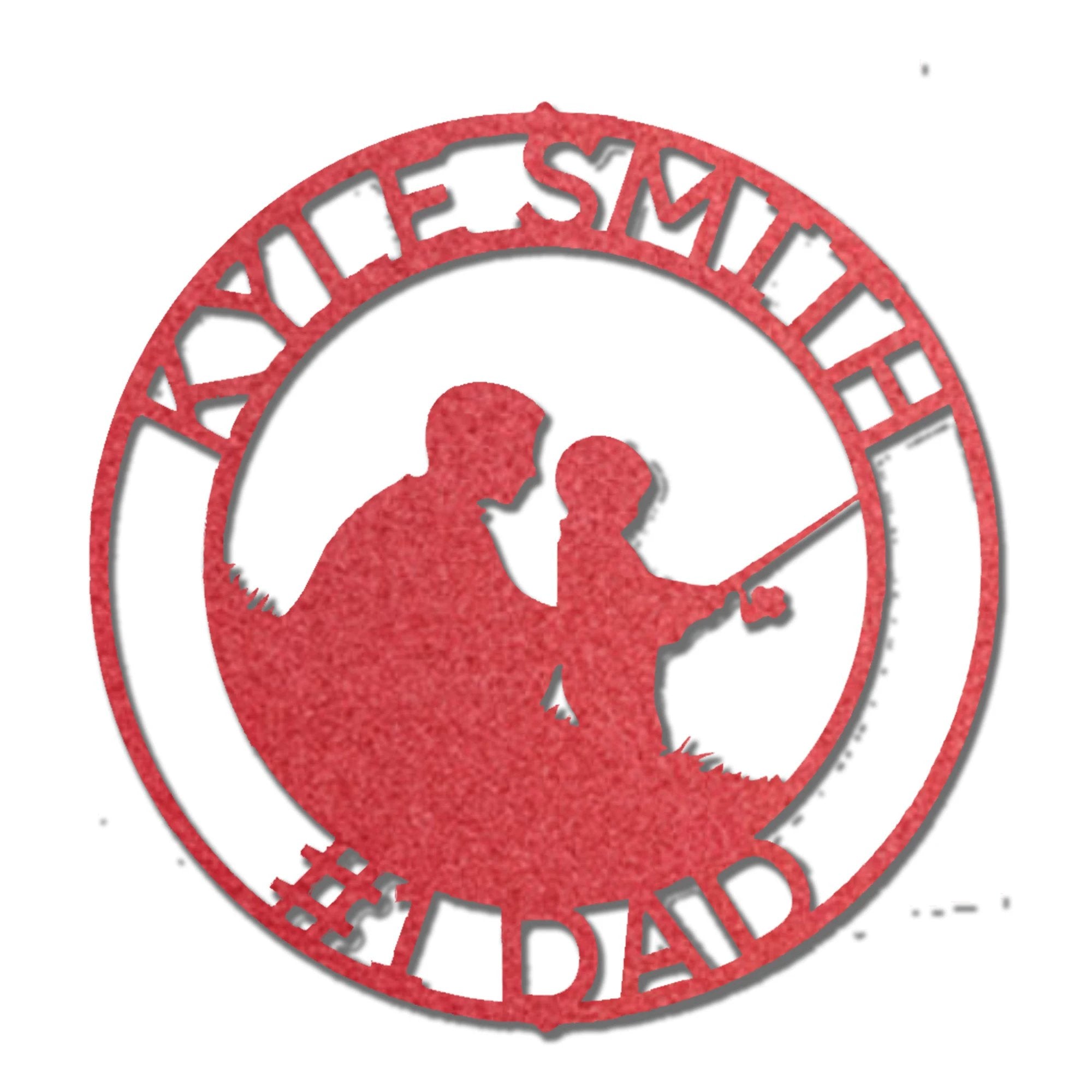 Father and Son Fishing Personalized Metal Wall Art Sign