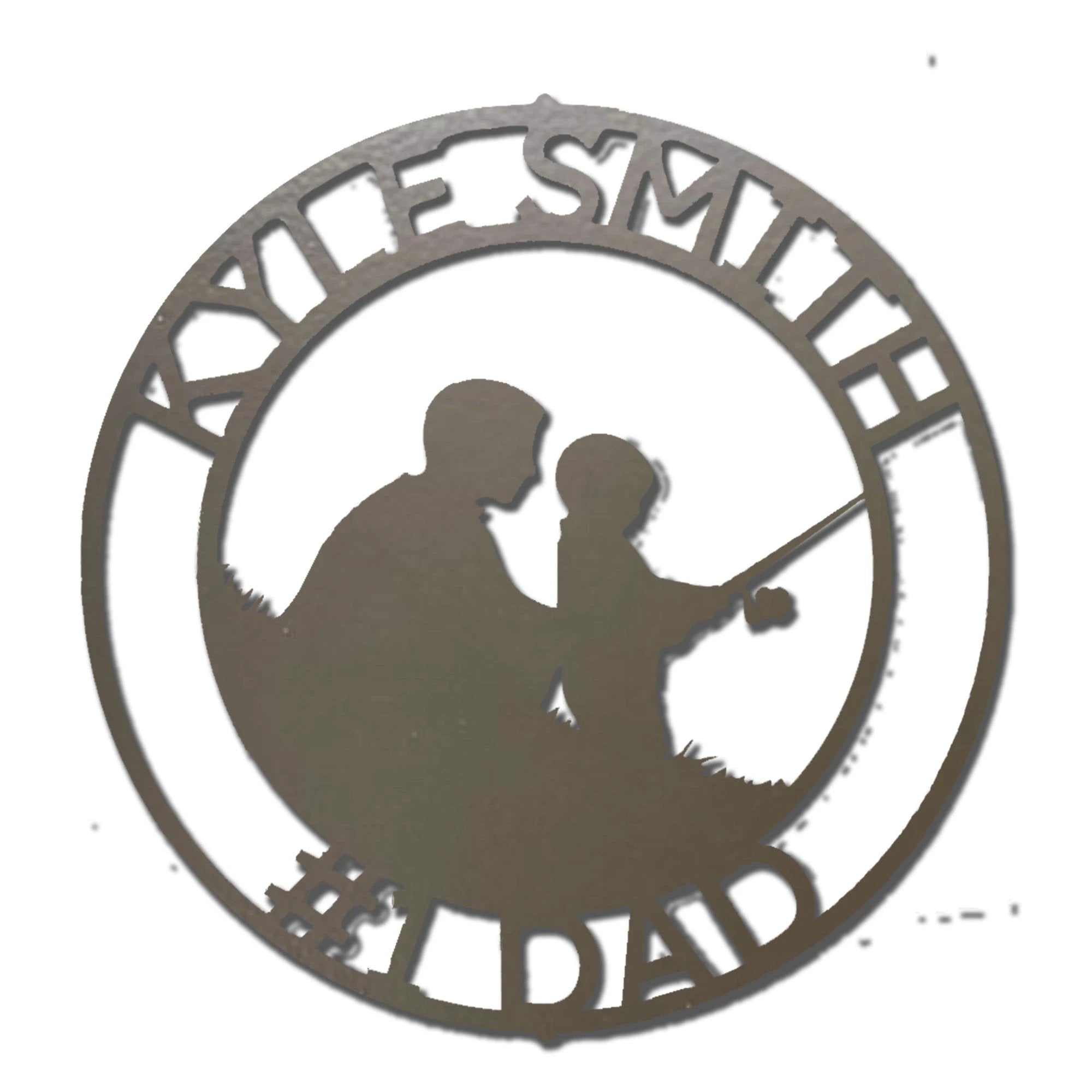 Father and Son Fishing Personalized Metal Wall Art Sign