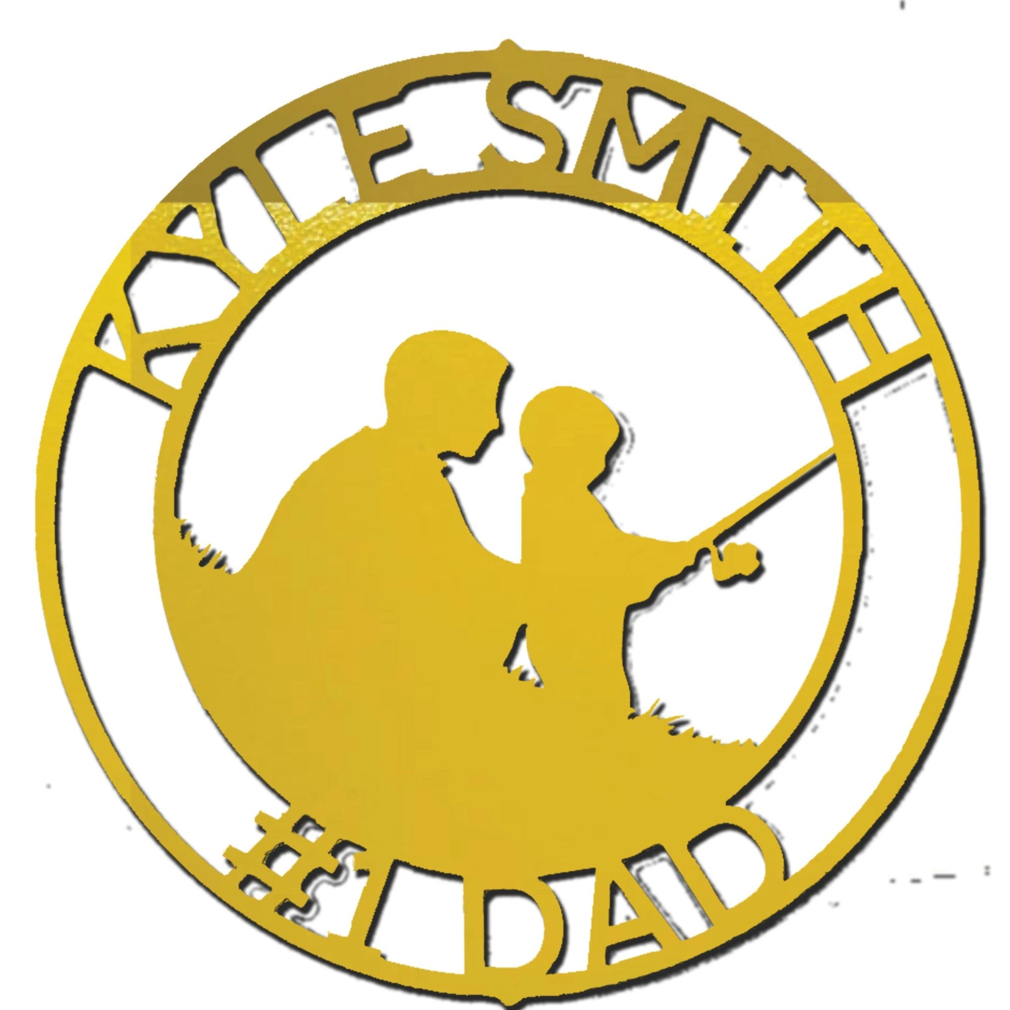 Father and Son Fishing Personalized Metal Wall Art Sign