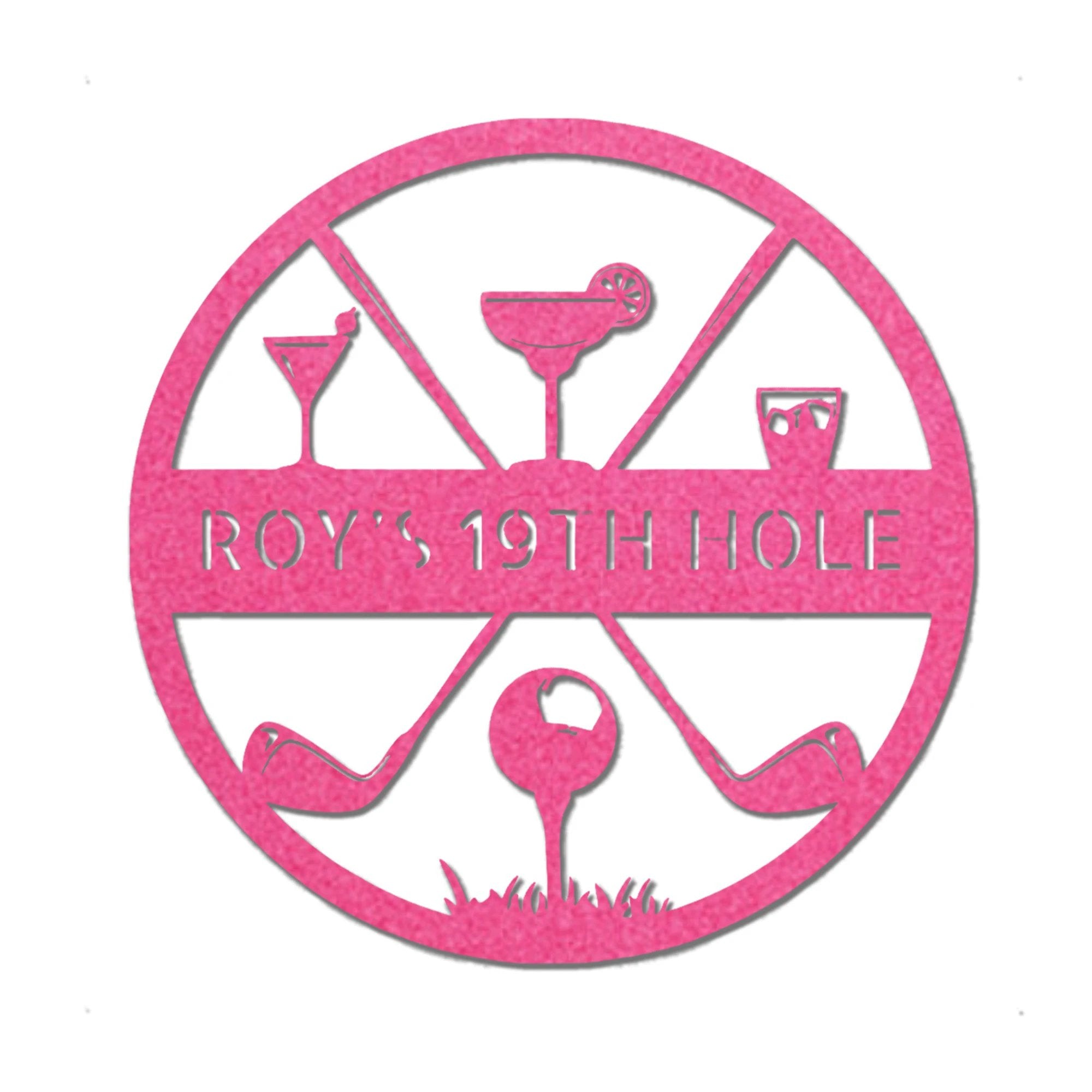 Golf 19th Hole Custom Name Metal Art Wall Sign