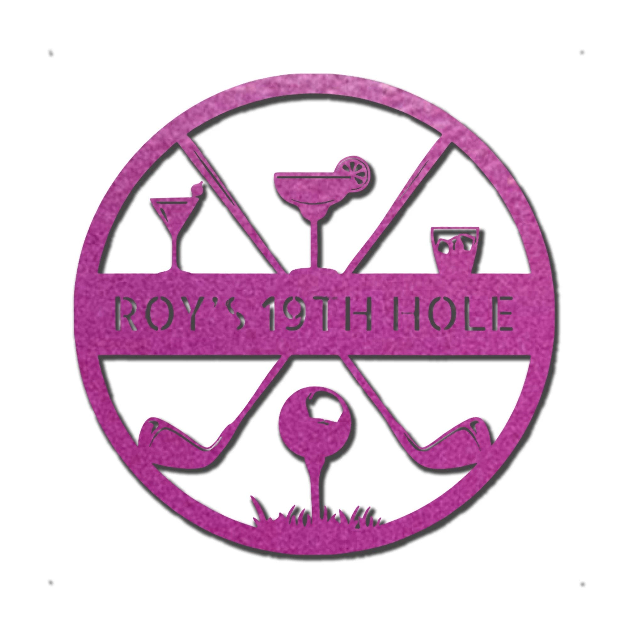 Golf 19th Hole Custom Name Metal Art Wall Sign