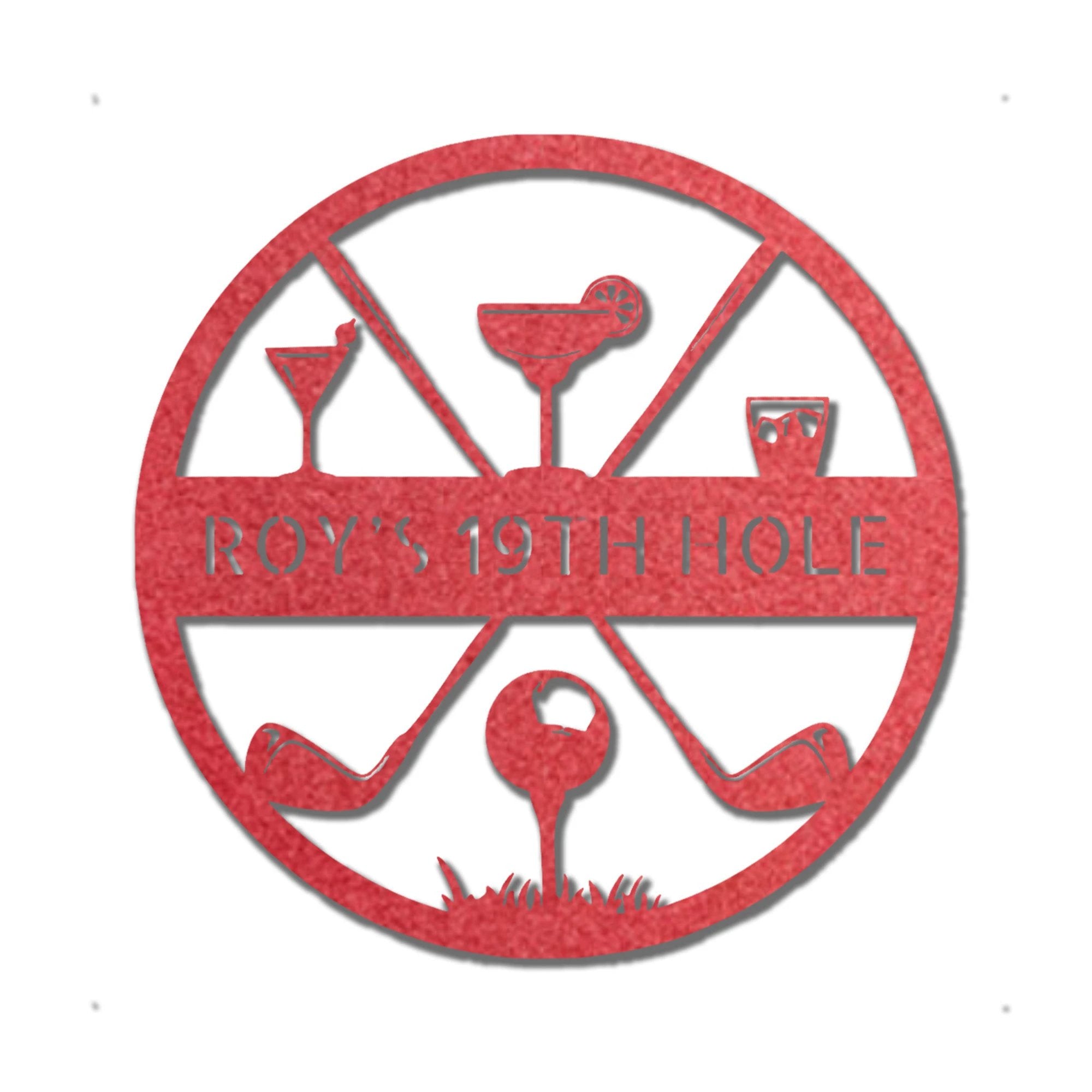 Golf 19th Hole Custom Name Metal Art Wall Sign