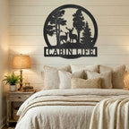 Deer in the Woods Personalized Metal Art Wall Sign: A Serene Slice of Nature for Your Home