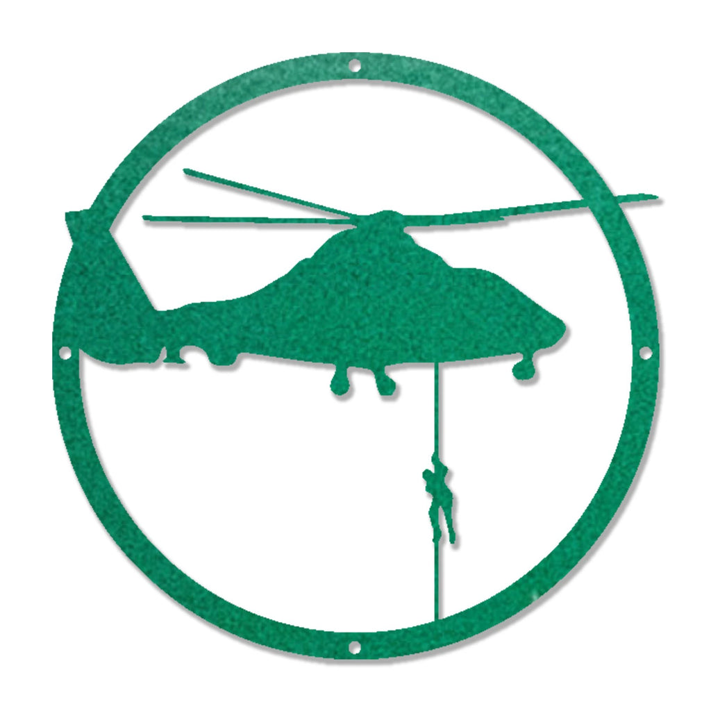 Helicopter Drop Metal Art Wall Sign