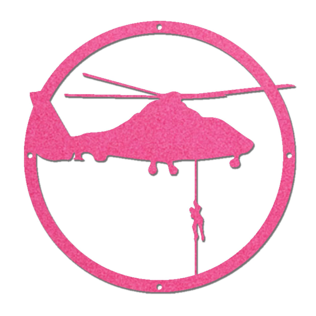 Helicopter Drop Metal Art Wall Sign