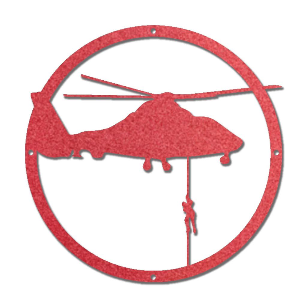 Helicopter Drop Metal Art Wall Sign