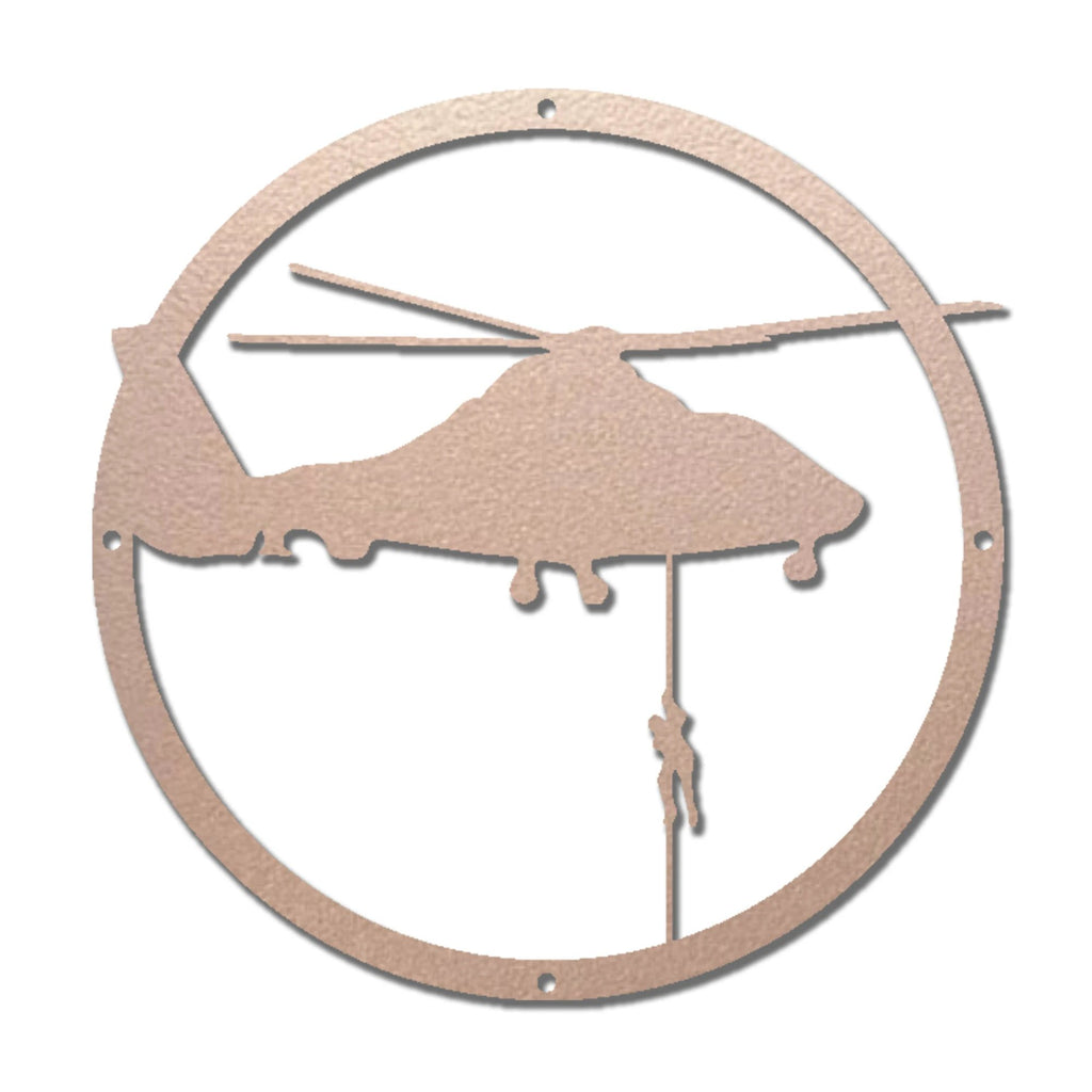 Helicopter Drop Metal Art Wall Sign
