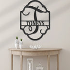 Elegant Personalized Monogram Metal Wall Art – Custom Initial and Family Name Sign – Decorative Steel Wall Decor – Wedding & Housewarming Gift
