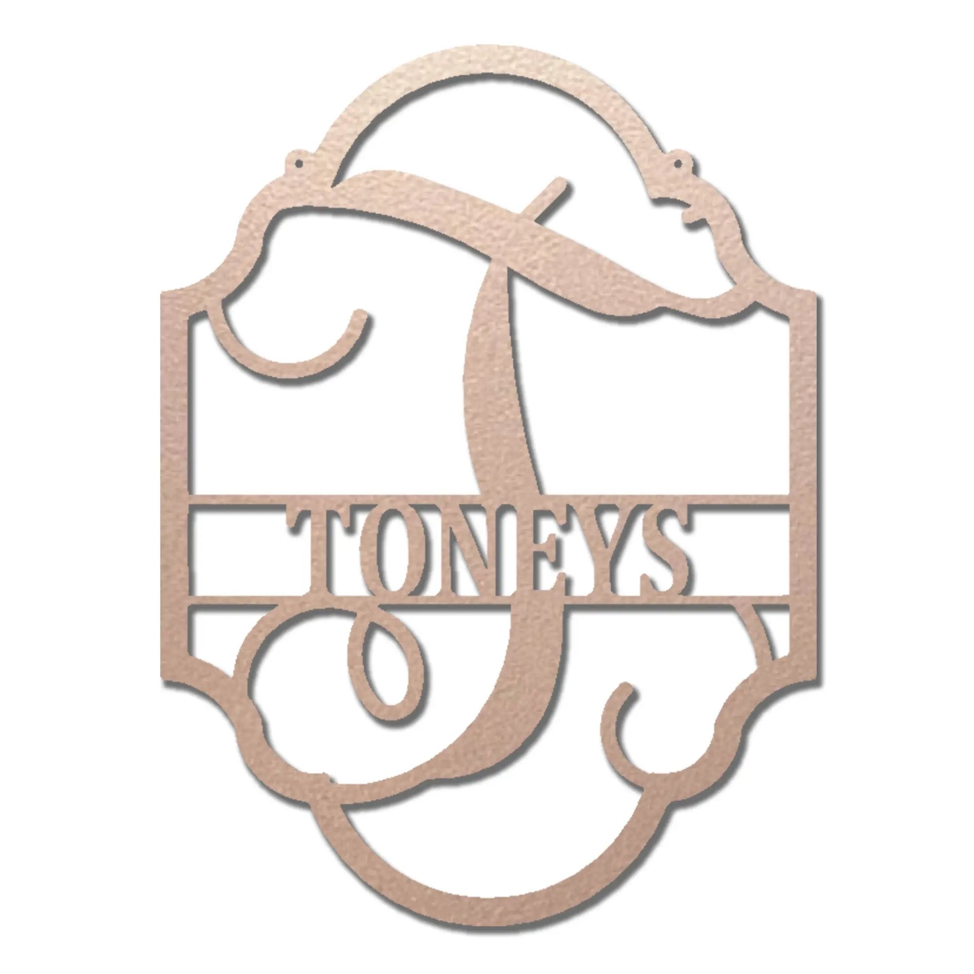 Elegant Personalized Monogram Metal Wall Art – Custom Initial and Family Name Sign – Decorative Steel Wall Decor – Wedding & Housewarming Gift