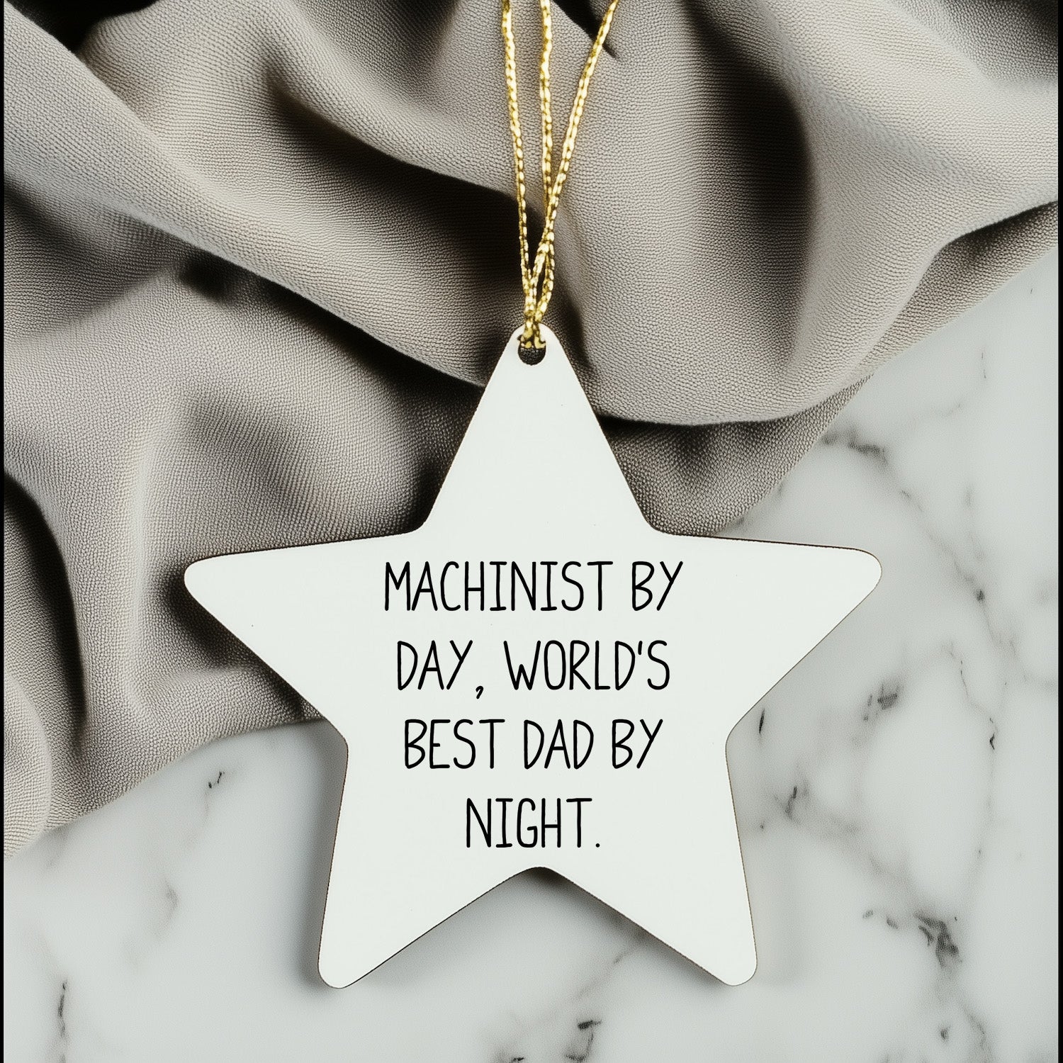 Machinist Gifts for Friends by Day, World's Best Dad Star Ornament by Night, [Christmas Unique Presents]