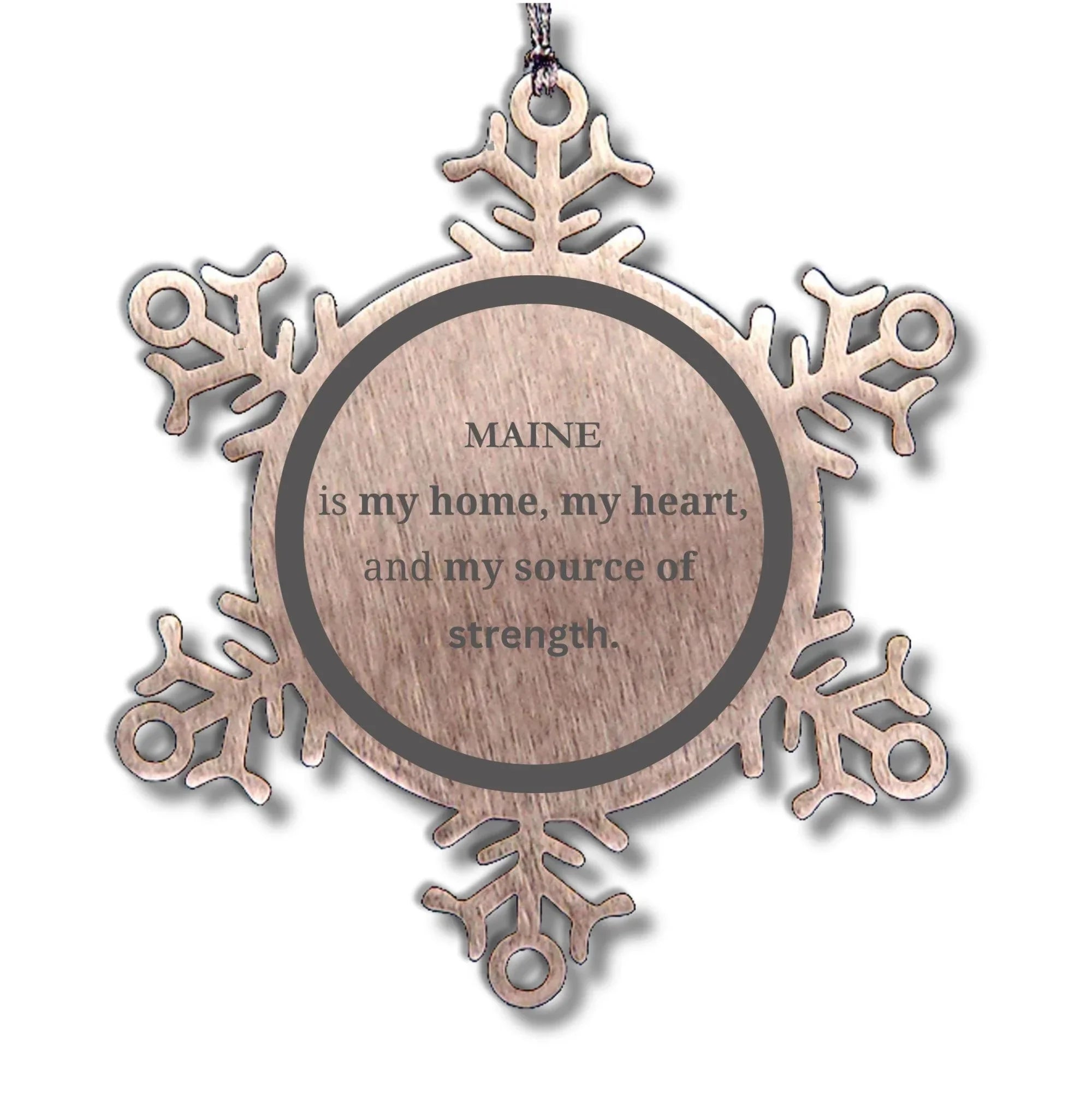 Maine is my home Birthday Christmas Snowflake Ornament