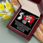 Supermom Baby Feet Pendant Necklace Love, Kisses and Kicks From Your Tummy