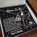 Mom-To-Be Baby Feet Pendant Necklace Love and Kisses From the Bump