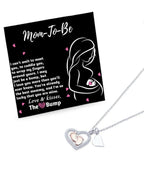 Mom-To-Be Baby Feet Pendant Necklace Love and Kisses From the Bump