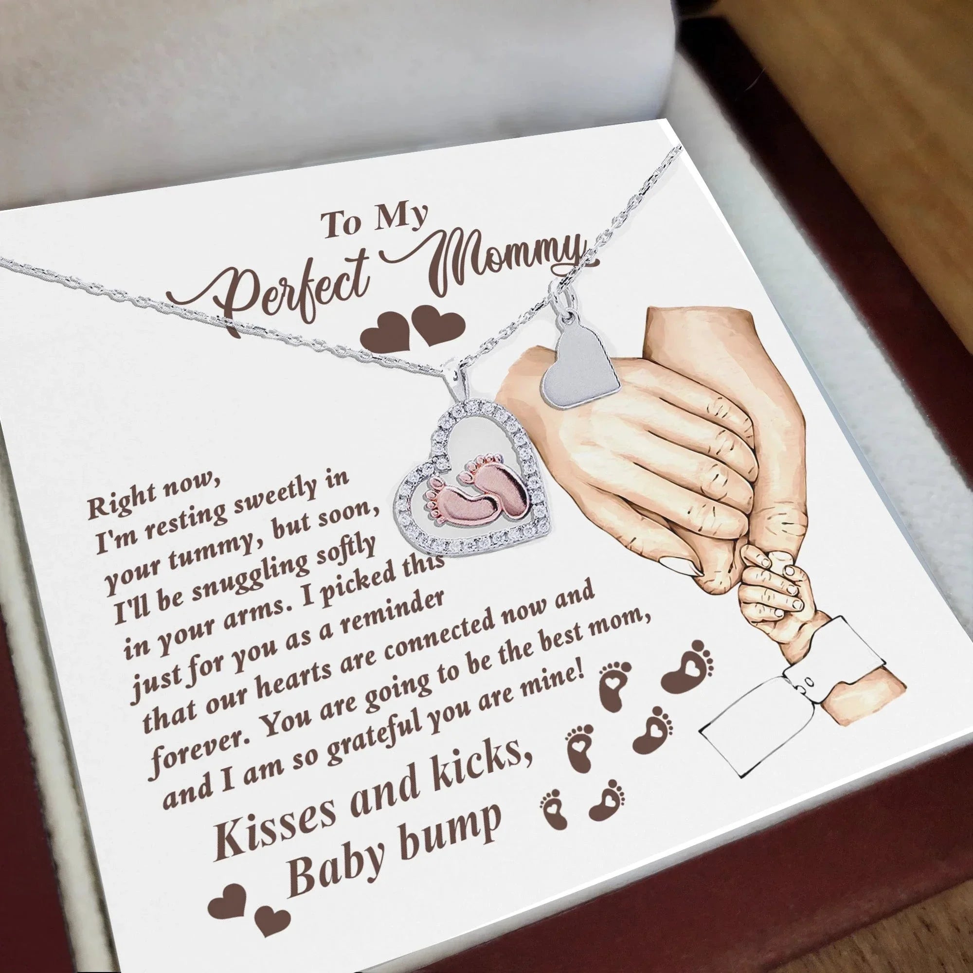 Expectant Mom’s Delight: Baby Feet Silver Pendant Necklace - Kisses and Kicks from Tummy