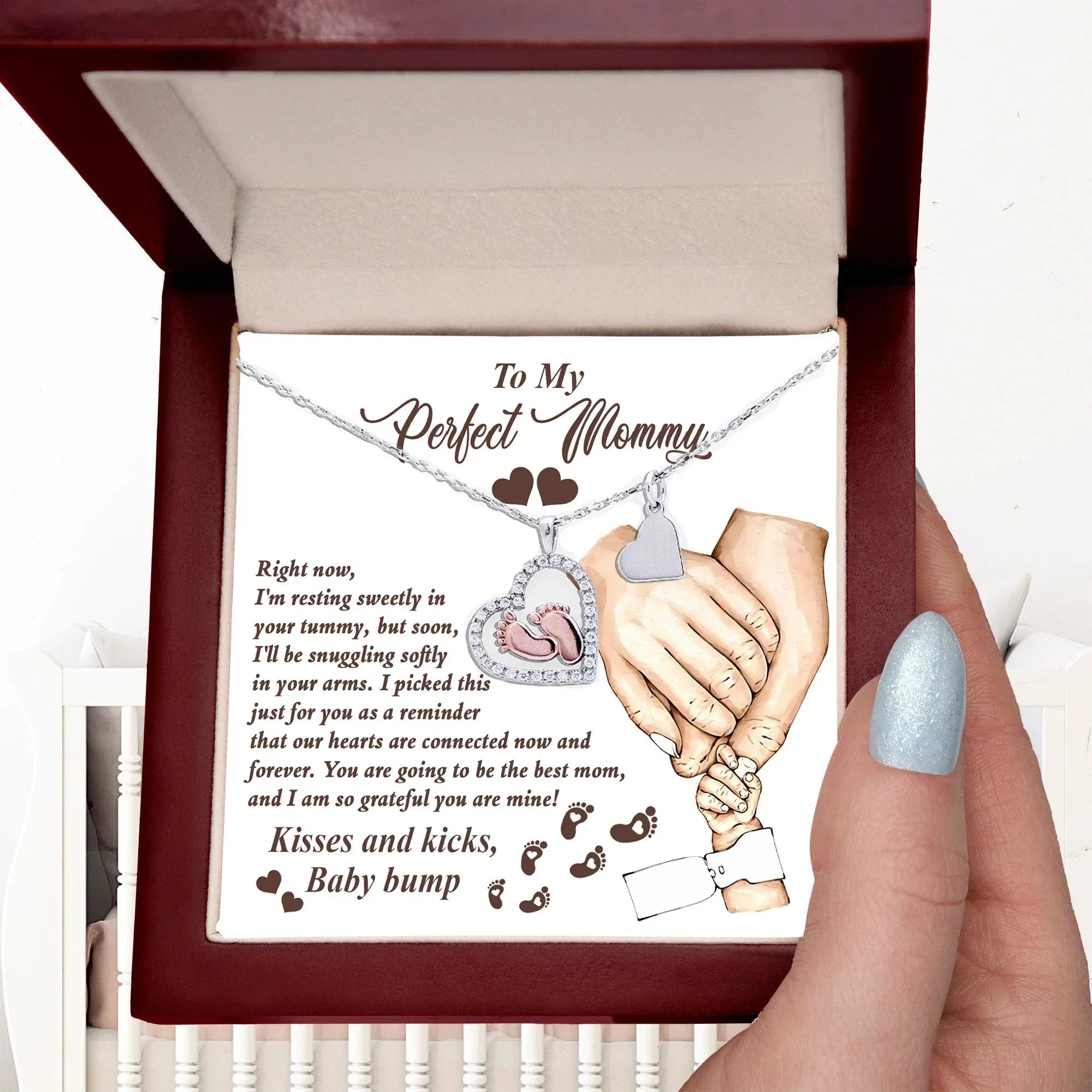 Expectant Mom’s Delight: Baby Feet Silver Pendant Necklace - Kisses and Kicks from Tummy