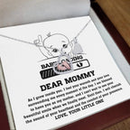 Dear Mommy Your Little One Can't Wait to See your Smile Baby Feet Pendant Necklace