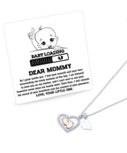 Dear Mommy Your Little One Can't Wait to See your Smile Baby Feet Pendant Necklace