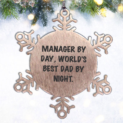 Manager's Christmas Unique Gift, Funny Quote Snowflake Ornament, Gifts from Men for Manager, Unique Christmas Unique Gifts