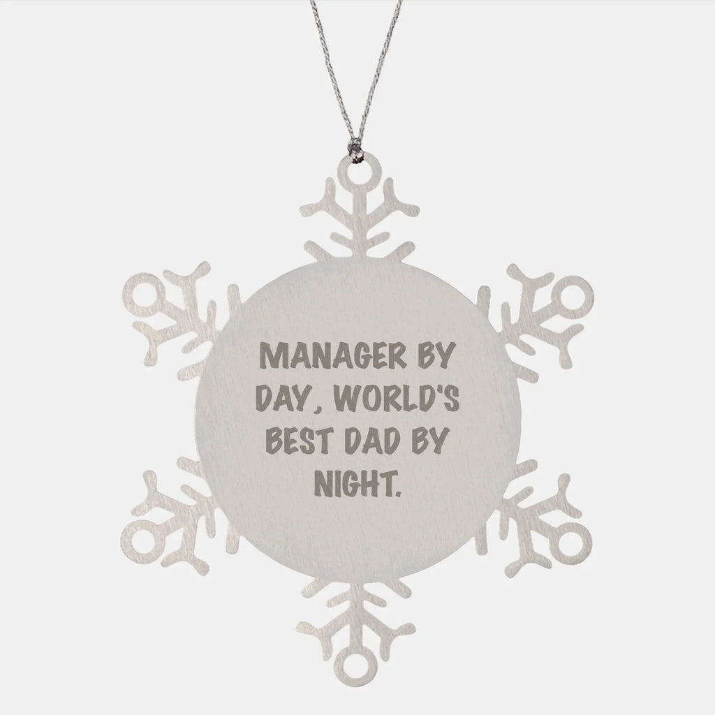 Manager's Christmas Unique Gift, Funny Quote Snowflake Ornament, Gifts from Men for Manager, Unique Christmas Unique Gifts
