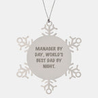 Manager's Christmas Unique Gift, Funny Quote Snowflake Ornament, Gifts from Men for Manager, Unique Christmas Unique Gifts