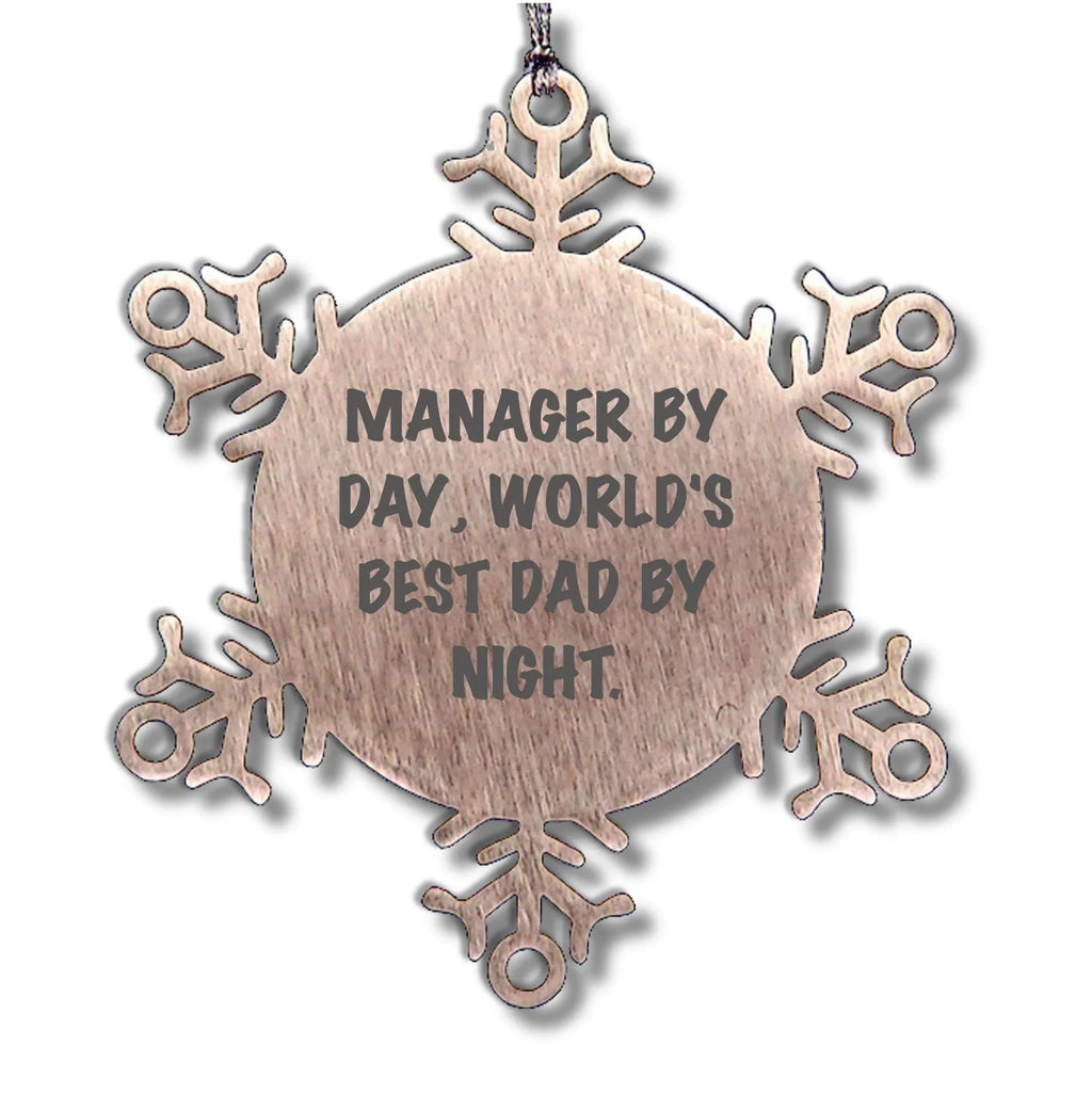 Manager's Christmas Unique Gift, Funny Quote Snowflake Ornament, Gifts from Men for Manager, Unique Christmas Unique Gifts