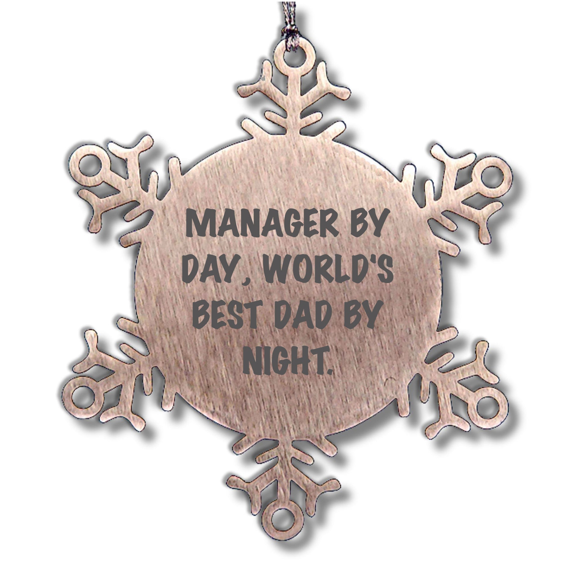 Manager's Christmas Unique Gift, Funny Quote Snowflake Ornament, Gifts from Men for Manager, Unique Christmas Unique Gifts