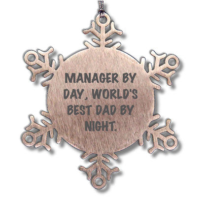 Manager's Christmas Unique Gift, Funny Quote Snowflake Ornament, Gifts from Men for Manager, Unique Christmas Unique Gifts