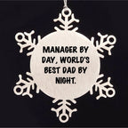 Manager's Christmas Unique Gift, Funny Quote Snowflake Ornament, Gifts from Men for Manager, Unique Christmas Unique Gifts