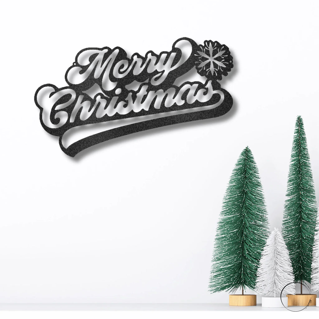 Classic "Merry Christmas" Metal Wall Sign - Bring Holiday Cheer to Any Room