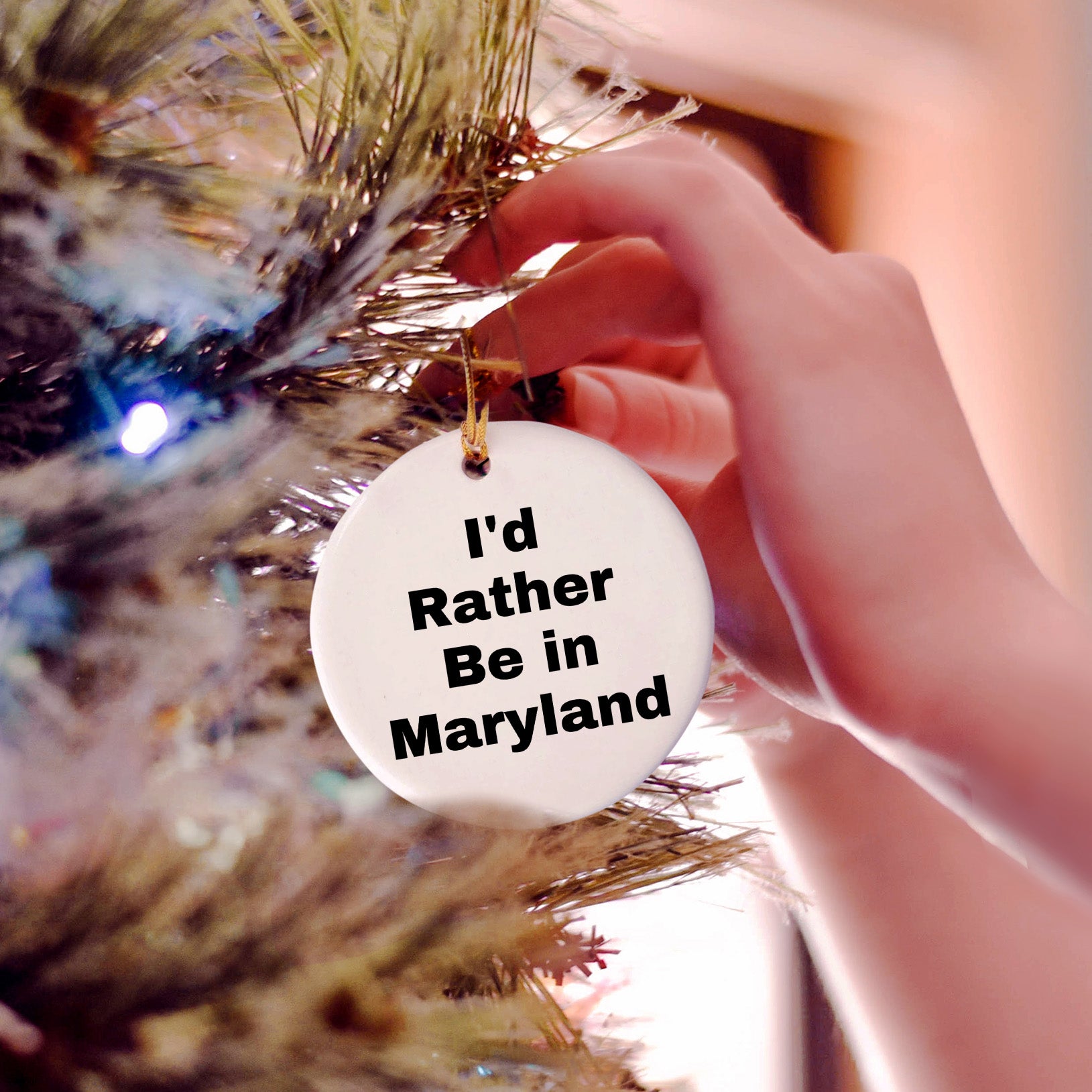 Maryland Circle Ornament Gifts from I'd Rather Be In Maryland Unique Christmas Gift