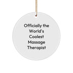 Massage Therapist Funny Quote Circle Christmas Tree Ornament Coolest Massage Therapist Decoration