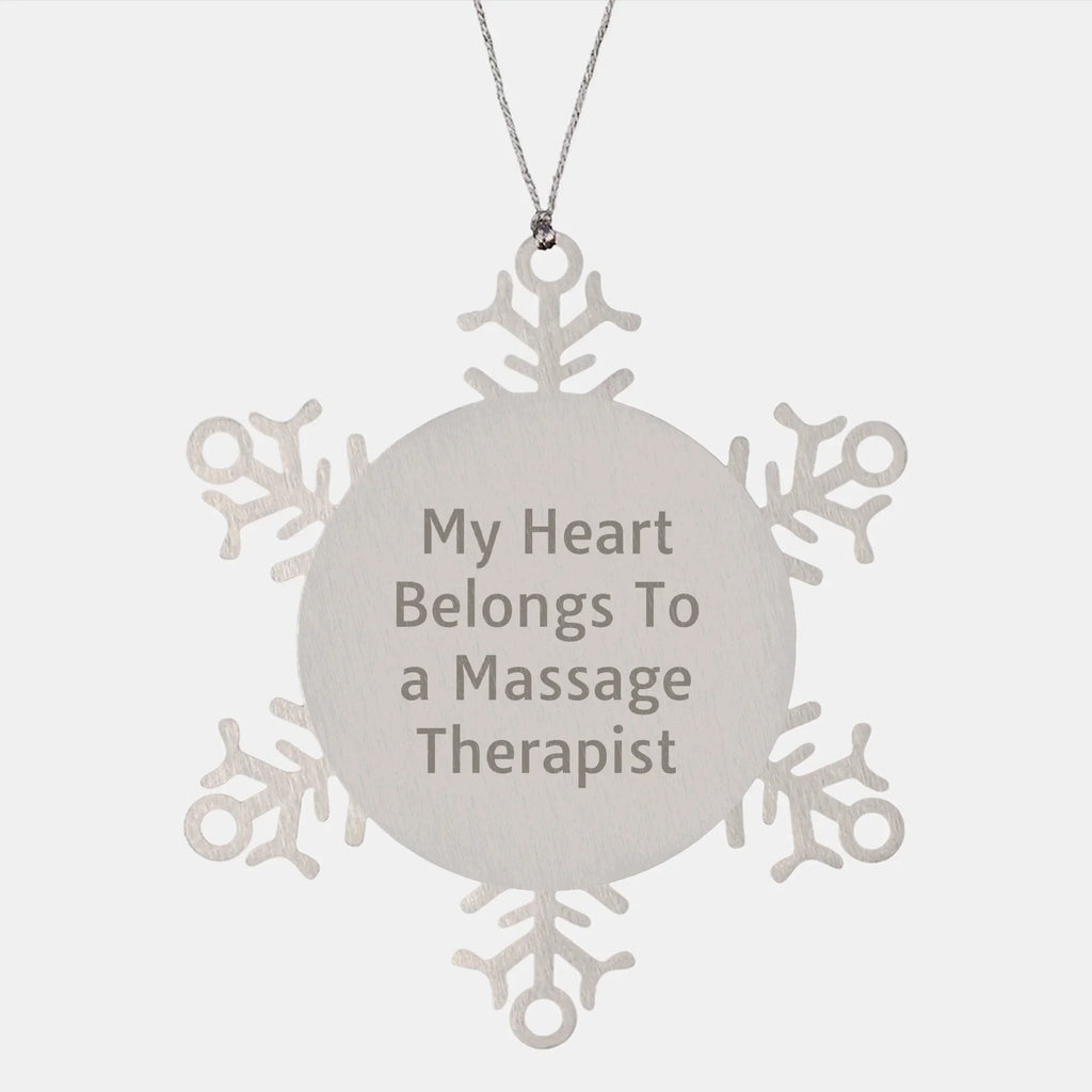 Massage Therapist Snowflake Ornament - My Heart Belongs To A Massage Therapist Christmas Gifts