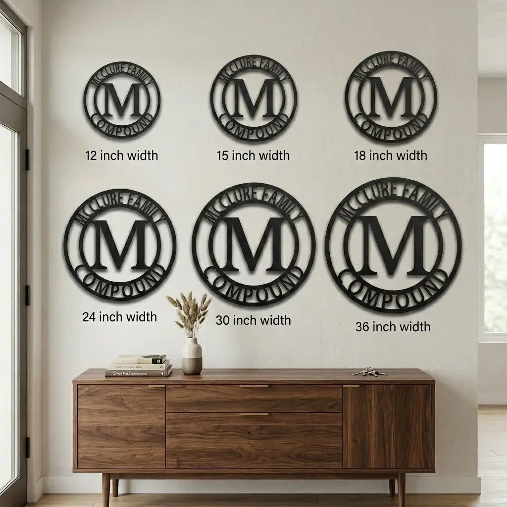 Letter Family Name Personalized Indoor Outdoor Steel Wall Sign Art
