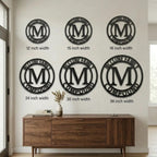 Letter Family Name Personalized Indoor Outdoor Steel Wall Sign Art