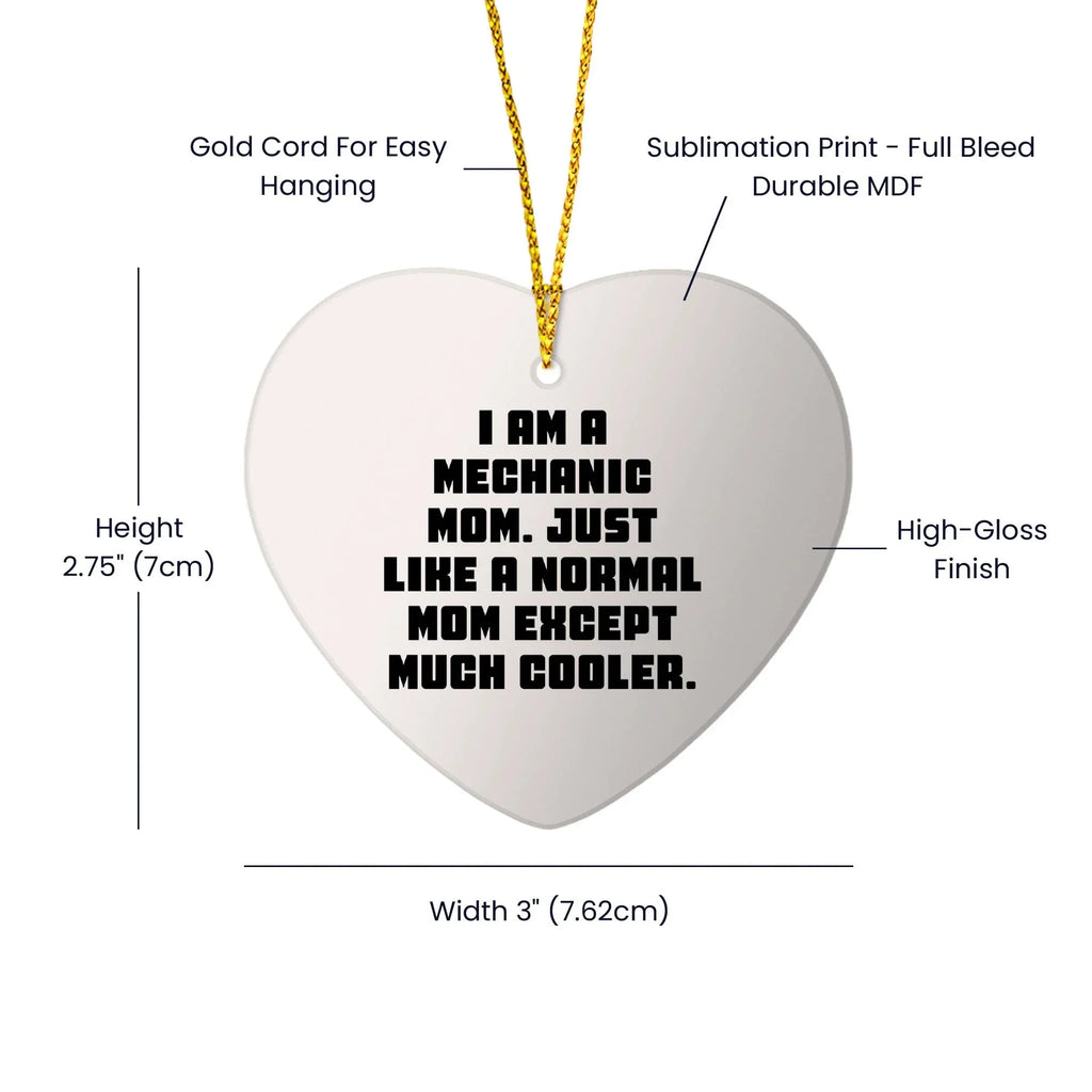 Mechanic Mom Heart Ornament Gifts from Men to Mechanic, Funny Christmas Memorable Present for Mechanic Friends