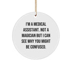 Medical Assistant Gifts, Funny Quote Circle Ornament, Gifts from Friends for Medical Assistant, Unique Christmas Unique Gifts for Medical Assistant