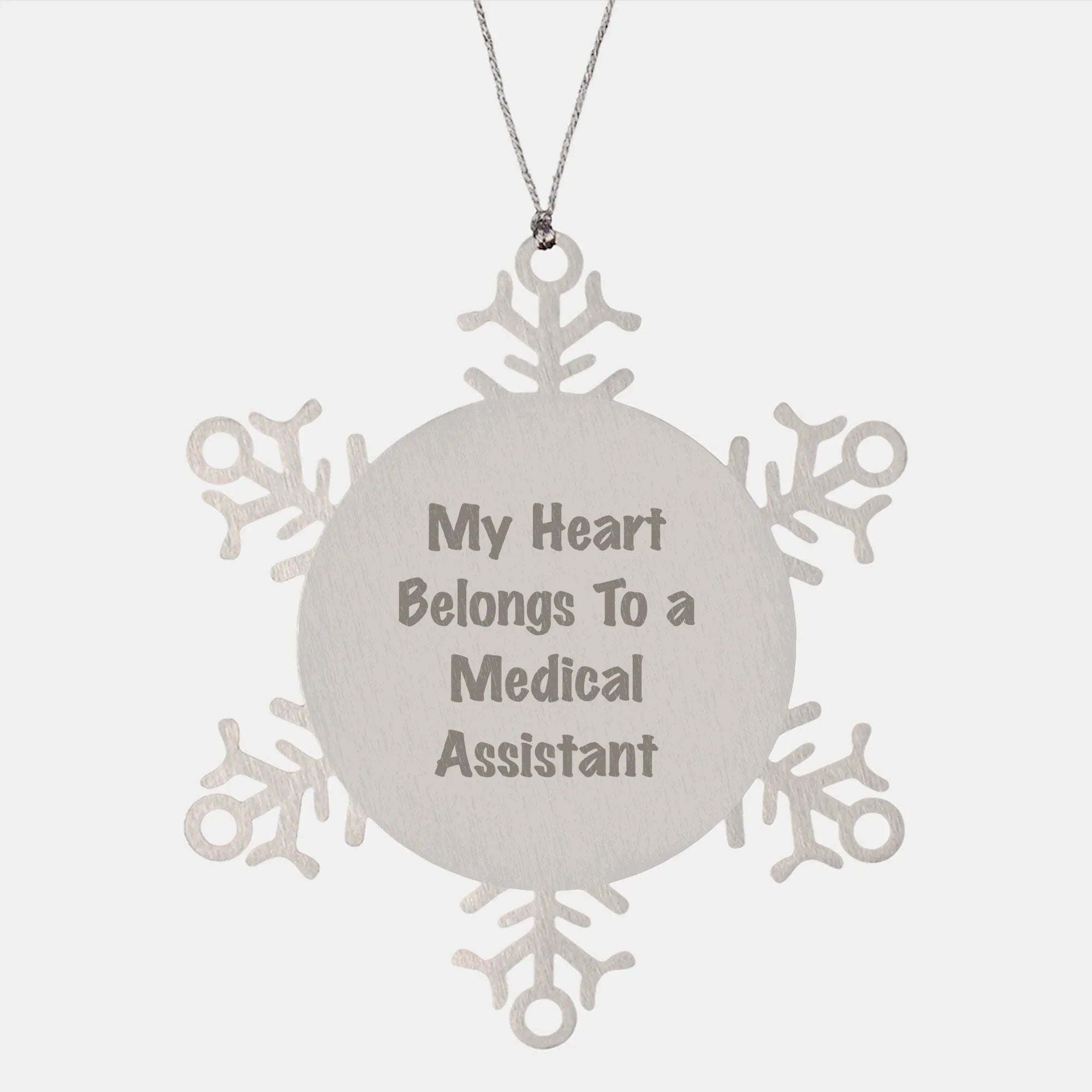 Medical Assistant Gifts from Friends and Family - Snowflake Ornament with a Heart to a Medical Assistant, 'My Heart Belongs To A Medical Assistant', Unique Christmas Unique Gifts