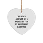 Medical Assistant Gifts from Friends to Medical Assistants - Heart Ornament with Funny Quote, Christmas Unique Gifts
