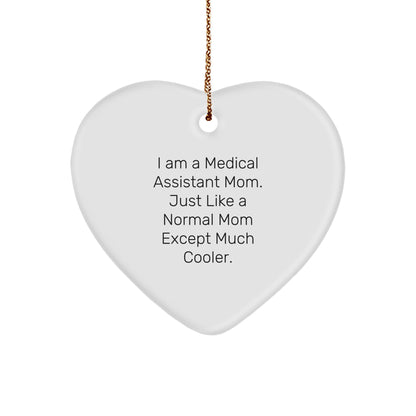 Medical Assistant Mom Gifts from Friends - Heart Ornament for Christmas