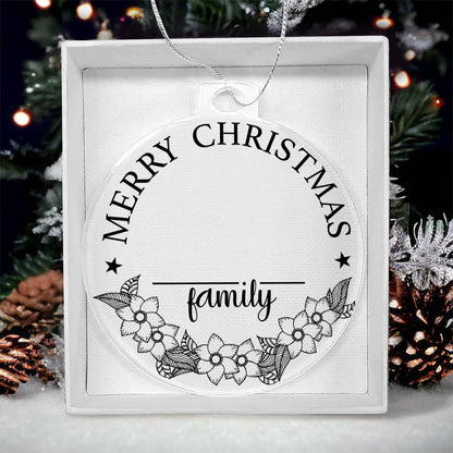 Merry Christmas From the Family Personalized Acrylic Keepsake Ornament