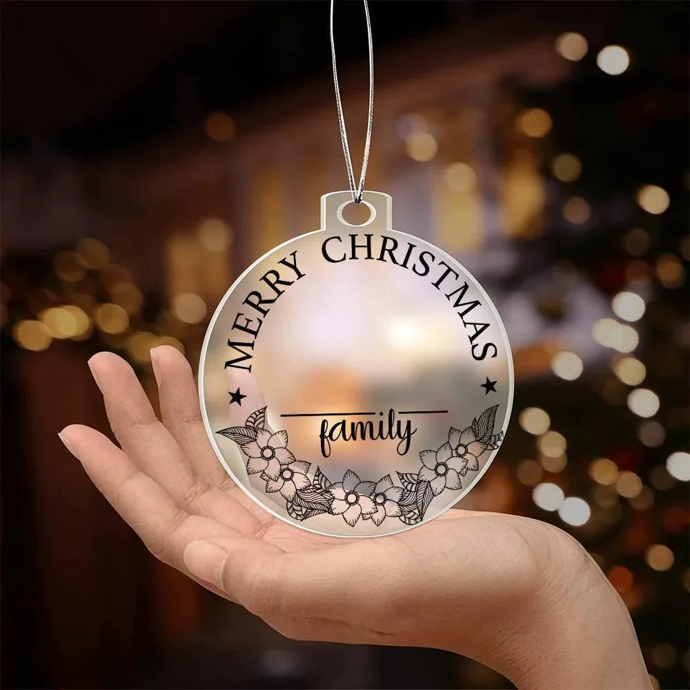 Merry Christmas From the Family Personalized Acrylic Keepsake Ornament