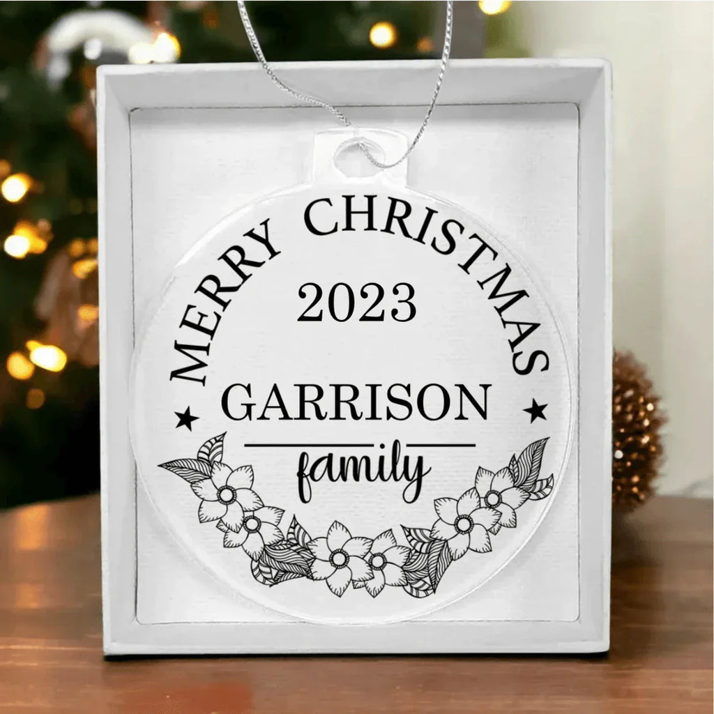 Merry Christmas From the Family Personalized Acrylic Keepsake Ornament