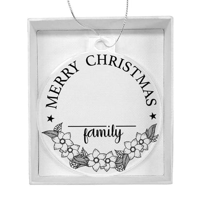Merry Christmas From the Family Personalized Acrylic Keepsake Ornament